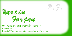 martin forjan business card