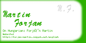 martin forjan business card